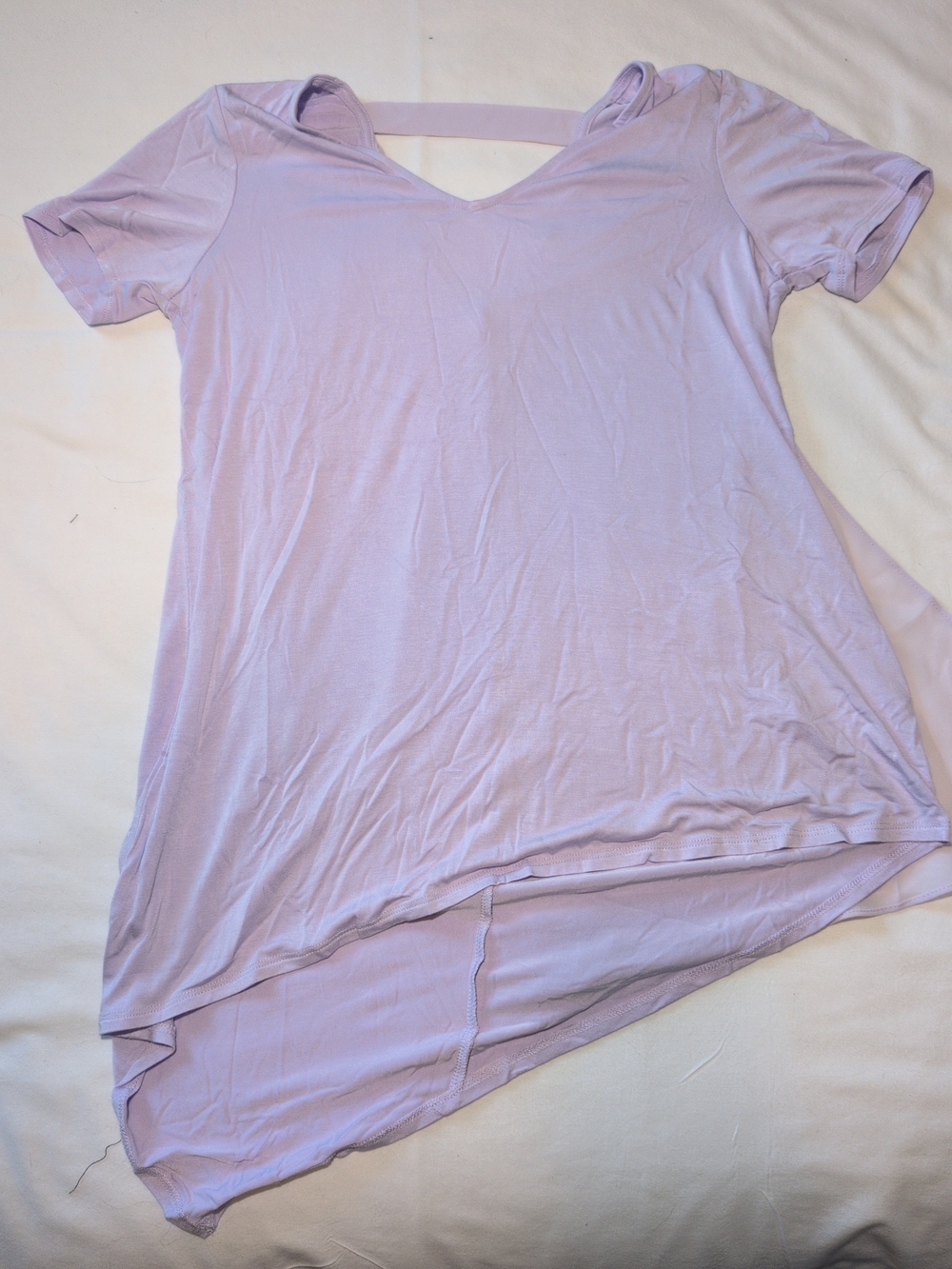 Lisa Rinna Collection Lavender Asymmetrical V-Neck Tunic